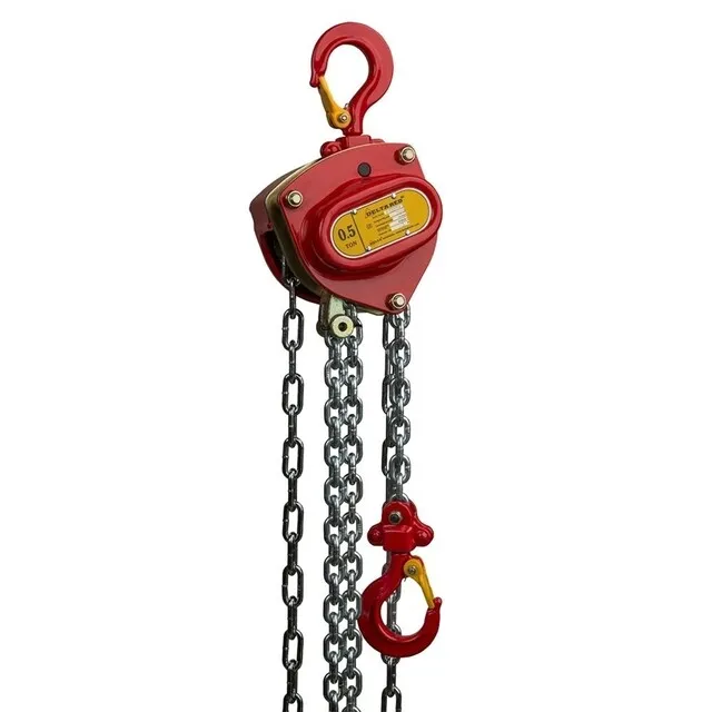 DELTA RED  PREMIUM HANDKETTINGTAKEL  0,5 TON  MET 10 METER HIJSHOOGTE