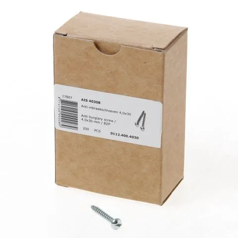 DULIMEX AIS 4030B ANTIINBRAAKSCHROEF 4.0 X 30MM STAAL VERZINKT 0112.400.4030