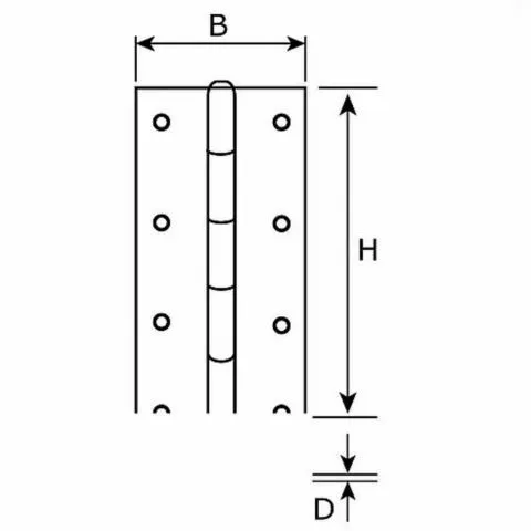 Dulimex pianoscharnier 0,7x32x0480mm rvs