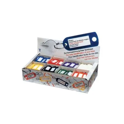 SLEUTELRINGEN  DULIMEX MET LABEL EN OPHANGOOG  ASSORT. 8 X 25 STK