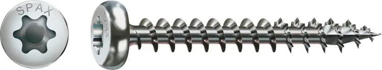 SPAX  SPAANPLAATSCHROEVEN  TORX 20 CILINDERKOP  4,0 X 25MM  VOLDRAAD  RVS (200 STUKS)