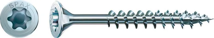 SPAX  SPAANPLAATSCHROEVEN  TORX 20 PLATKOP  4 X 35MM  DEELDRAAD  WIROX (200 STUKS)