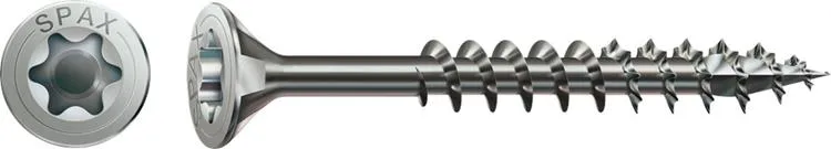 SPAX  SPAANPLAATSCHROEVEN  TORX 20 PLATKOP  4,5 X 50MM  DEELDRAAD  RVS (200 STUKS)
